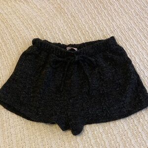 Cozy Black Knit Lounge Shorts